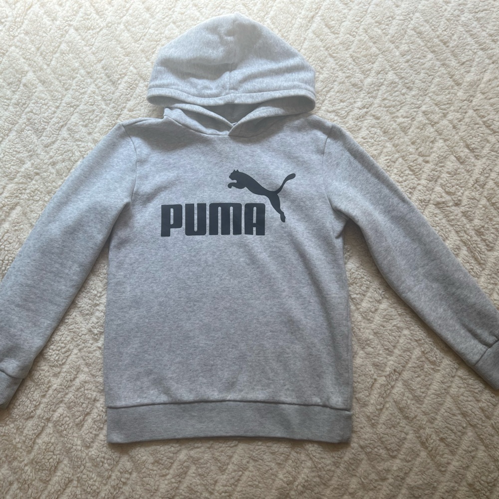 Puma Boys Light Gray Hoodie.